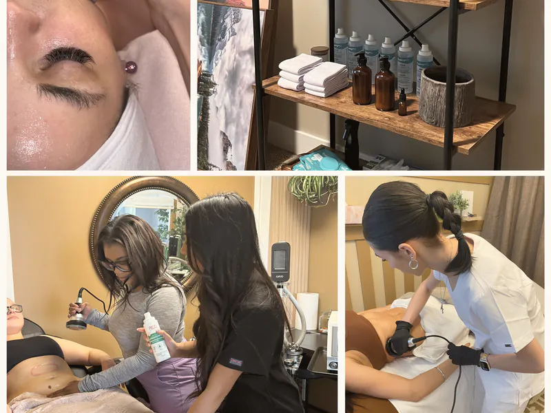 Collage of skin and body treatments at Shaped JT