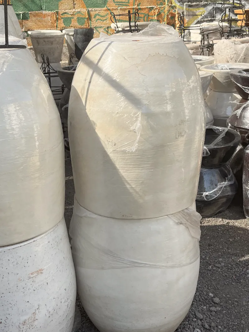 Sculptural ceramic vases in a retail display